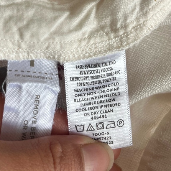 Ann‎ Taylor Loft Embroidered Ivory Linen Blend Shorts Women’s Size M - Picture 5 of 7